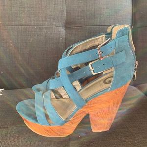Teal Guess Wedges